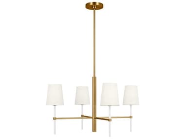 Visual Comfort Studio Monroe 4-Light Burnished Brass Chandelier VCSKSC1074BBSGW