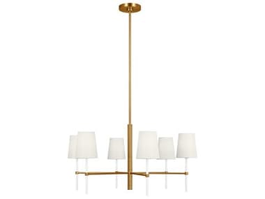 Visual Comfort Studio Monroe 32" Wide 6-Light Burnished Brass Chandelier VCSKSC1086BBSGW