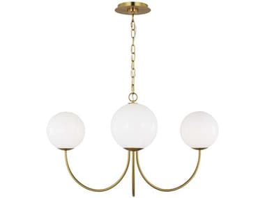 Visual Comfort Studio Noemie 3-Light Burnished Brass Globe Chandelier VCSKSC1133BBS