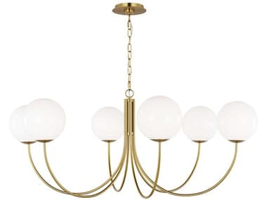 Visual Comfort Studio Noemie 6-Light Burnished Brass Globe Chandelier VCSKSC1146BBS