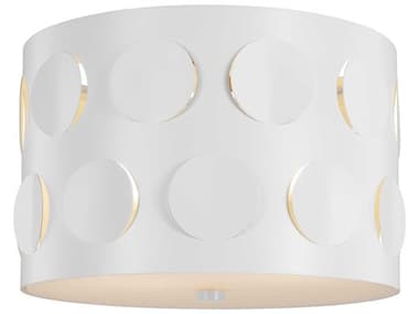 Visual Comfort Studio Dottie 2-Light Matte White Drum Flush Mount VCSKSF1002MWT