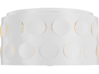 Visual Comfort Studio Dottie 3-Light Matte White Drum Flush Mount VCSKSF1013MWT