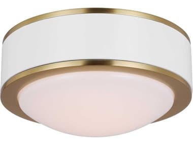 Visual Comfort Studio Monroe 1-Light Burnished Brass Round Flush Mount VCSKSF1061BBSGW