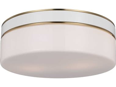 Visual Comfort Studio Monroe 14" 2-Light Burnished Brass Drum Flush Mount VCSKSF1072BBSGW