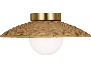 Visual Comfort Studio Mari 1-Light Burnished Brass Globe Flush Mount VCSKSF1091BBS