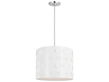 Visual Comfort Studio Dottie 3-Light Polished Nickel White Drum Pendant VCSKSP1003PN