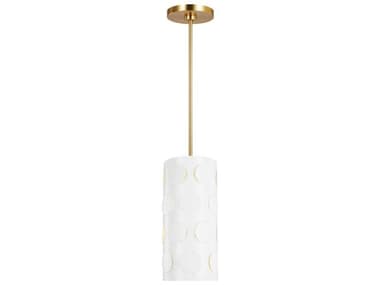 Visual Comfort Studio Dottie 7" 1-Light Burnished Brass Cylinder Mini Pendant VCSKSP1011BBS