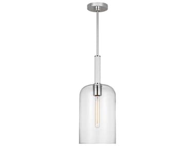 Visual Comfort Studio Monroe 1-Light Polished Nickel Cylinder Mini Pendant VCSKSP1051PNGW