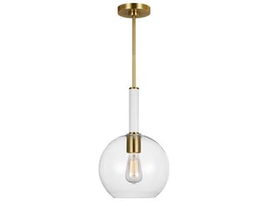 Visual Comfort Studio Monroe 1-Light Burnished Brass Globe Mini Pendant VCSKSP1061BBSGW