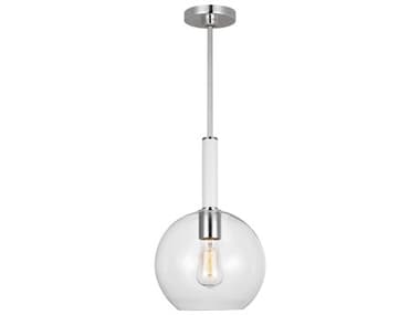 Visual Comfort Studio Monroe 10" 1-Light Polished Nickel Globe Mini Pendant VCSKSP1061PNGW