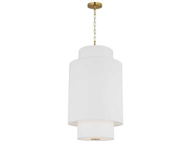 Visual Comfort Studio Sawyer 1-Light Burnished Brass White Pendant VCSKSP1171BBS