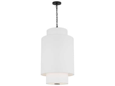 Visual Comfort Studio Sawyer 1-Light Midnight Black White Pendant VCSKSP1171MBK