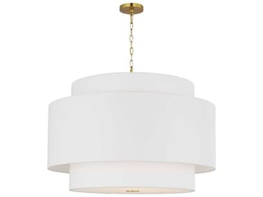 Visual Comfort Studio Sawyer 4-Light Burnished Brass White Pendant VCSKSP1184BBS