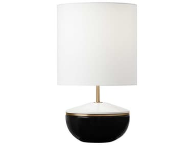 Visual Comfort Studio Cade Black White Linen Fabric Table Lamp VCSKST1091CBK1