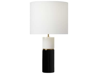 Visual Comfort Studio Cade Black White Linen Fabric Buffet Lamp VCSKST1101CBK1