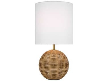 Visual Comfort Studio Mari Burnished Brass White Linen Fabric Table Lamp VCSKST1151BBS1