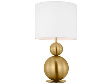 Visual Comfort Studio Suki Burnished Brass White Linen Table Lamp VCSKST1221BBS1