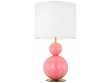 Visual Comfort Studio Suki Coral White Linen Pink Table Lamp VCSKST1221CRL1