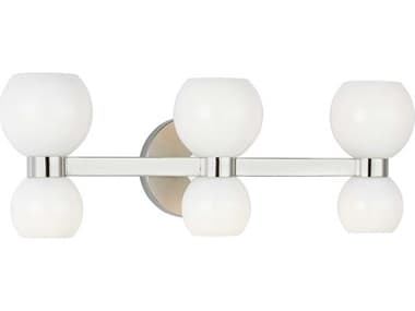 Visual Comfort Studio Londyn 22" Wide 6-Light Polished Nickel Vanity Light VCSKSV1006PNMG