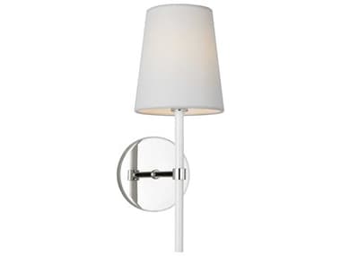 Visual Comfort Studio Monroe 13" Tall 1-Light Polished Nickel Gloss White Wall Sconce VCSKSW1081PNGW