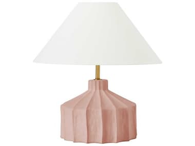 Visual Comfort Studio Veneto Dusty Rose White Linen Fabric Pink Table Lamp VCSKT1321DR1