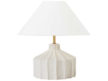 Visual Comfort Studio Veneto Matte Concrete White Linen Fabric Table Lamp VCSKT1321MC1