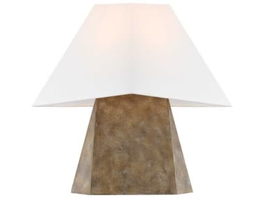 Visual Comfort Studio Herrero Antique Gild White Linen Fabric Brown Table Lamp VCSKT1361ADB1