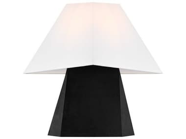 Visual Comfort Studio Herrero Aged Iron White Linen Fabric Black Table Lamp VCSKT1361AI1