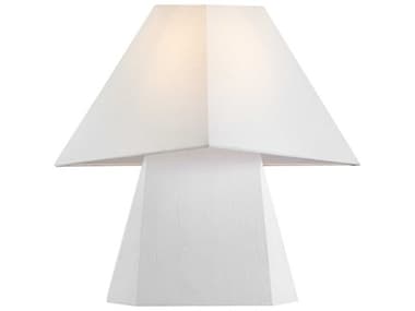 Visual Comfort Studio Herrero Matte White Linen Fabric Table Lamp VCSKT1361MWT1