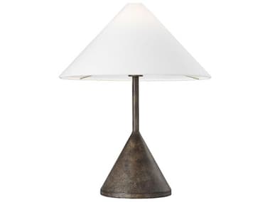 Visual Comfort Studio Brachion Rustic Bronze White Linen Fabric Table Lamp VCSKT1391RBR