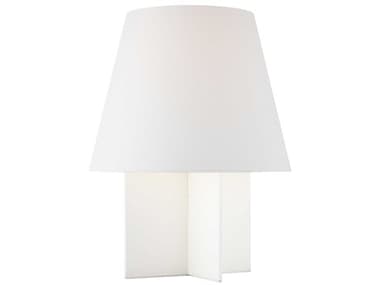Visual Comfort Studio Blocco Soft Linen White Fabric Table Lamp VCSKT1431SLN