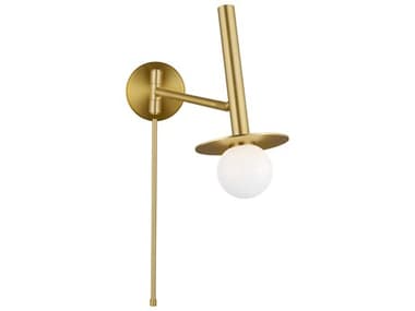 Visual Comfort Studio Nodes 23" Tall 1-Light Burnished Brass Swing Wall Sconce VCSKW1021BBS