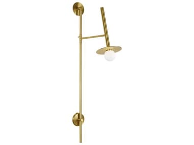 Visual Comfort Studio Nodes 48" Tall 1-Light Burnished Brass Swing Wall Sconce VCSKW1031BBS