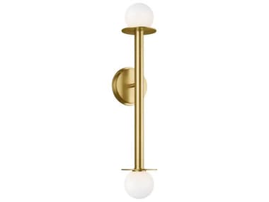 Visual Comfort Studio Nodes 23" Tall 2-Light Burnished Brass Wall Sconce VCSKWL1012BBS