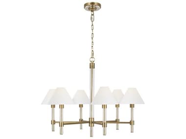 Visual Comfort Studio Robert 6-Light Time Worn Brass Empire Chandelier VCSLC1076TWB