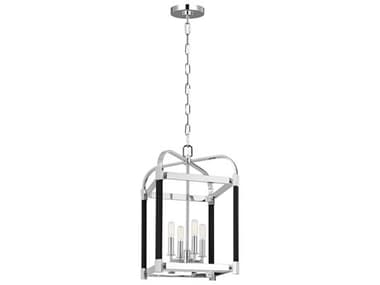 Visual Comfort Studio Hadley 4-Light Polished Nickel Lantern Chandelier VCSLC1134PN