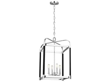 Visual Comfort Studio Hadley 4-Light Polished Nickel Lantern Chandelier VCSLC1144PN