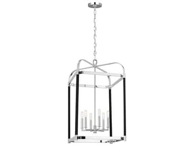 Visual Comfort Studio Hadley 18" Wide 6-Light Polished Nickel Lantern Chandelier VCSLC1156PN