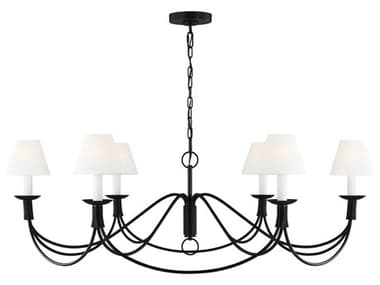 Visual Comfort Studio Sullivan 41" Wide 6-Light Aged Iron Black Chandelier VCSLC1196AI