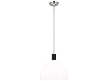 Visual Comfort Studio Hadley 1-Light Polished Nickel Dome Pendant VCSLP1051PNMG