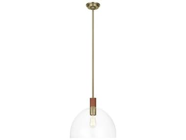 Visual Comfort Studio Hadley 1-Light Time Worn Brass Dome Pendant VCSLP1061TWBCG