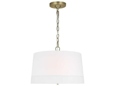 Visual Comfort Studio Ivie 4-Light Time Worn Brass Drum Pendant VCSLP1094TWBWLW