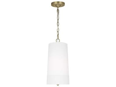 Visual Comfort Studio Ivie 1-Light Time Worn Brass Cylinder Mini Pendant VCSLP1101TWBWLW