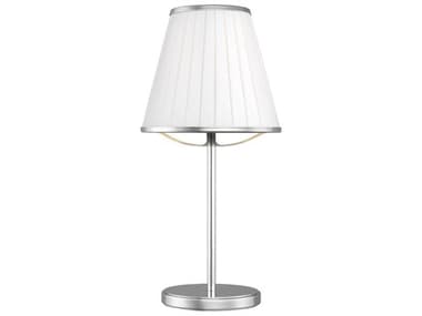 Visual Comfort Studio Esther Polished Nickel White Linen Pleated Fabric Table Lamp VCSLT1131PN1