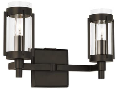 Visual Comfort Studio Flynn 2-Light Aged Iron Black Vanity Light VCSLV1012AI