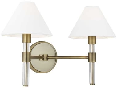 Visual Comfort Studio Robert 18" Wide 2-Light Time Worn Brass Vanity Light VCSLV1032TWB