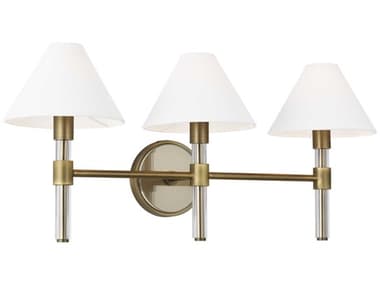 Visual Comfort Studio Robert 26" Wide 3-Light Time Worn Brass Vanity Light VCSLV1043TWB