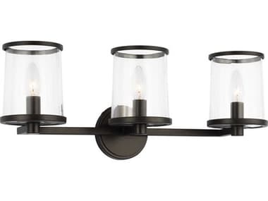 Visual Comfort Studio Reynolds 3-Light Aged Iron Black Vanity Light VCSLV1083AI