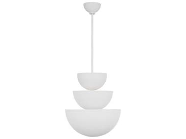 Visual Comfort Studio Beaunay 18" 9-Light Cast Plaster White Geometric Pendant VCSLXC1039CPST