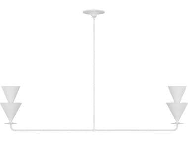 Visual Comfort Studio Cornet 60" 2-Light Cast Plaster White Linear Island Pendant VCSLXC1102CPST